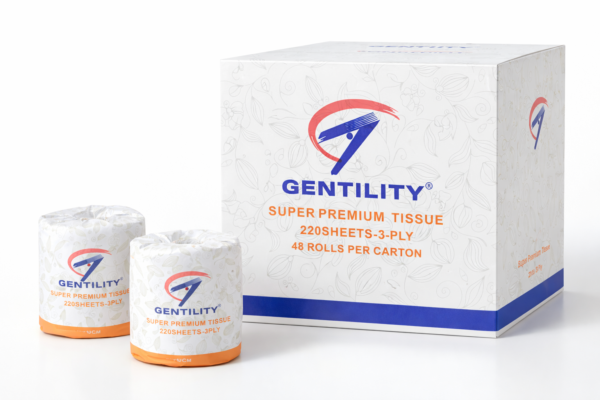 Gentility Super Premium 3ply 220 sheet Toilet Tissues x 48 rolls per carton Gentility Super Premium 3ply 220 sheet Toilet Tissues x 48 rolls per carton
