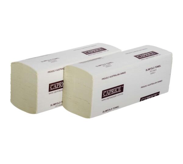 4000CU (2) Caprice Slimfold Interleaved Towel 22.5cm x 23cm (4000 sheets)