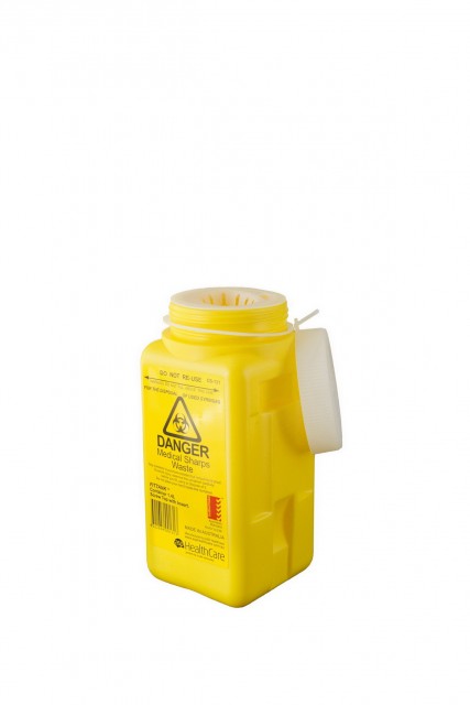 FitTank Sharps Medical Containers Screw Lid or Snap Top