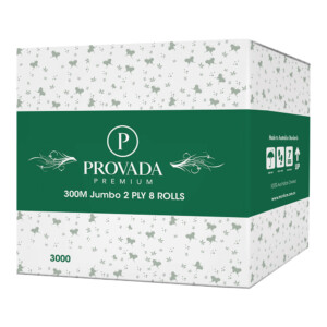 Provada Premium 2ply 300 metre Jumbo Toilet Rolls x 8 rolls