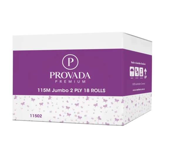 Provada Mini Jumbo 115 Metre Toilet Paper x 18 rolls