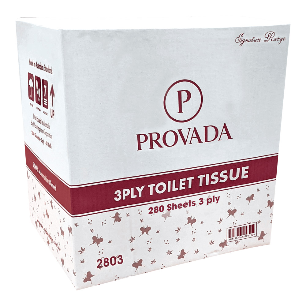 Provada 3 ply Embossed Toilet Tissues 280 sheet x 48 rolls per carton