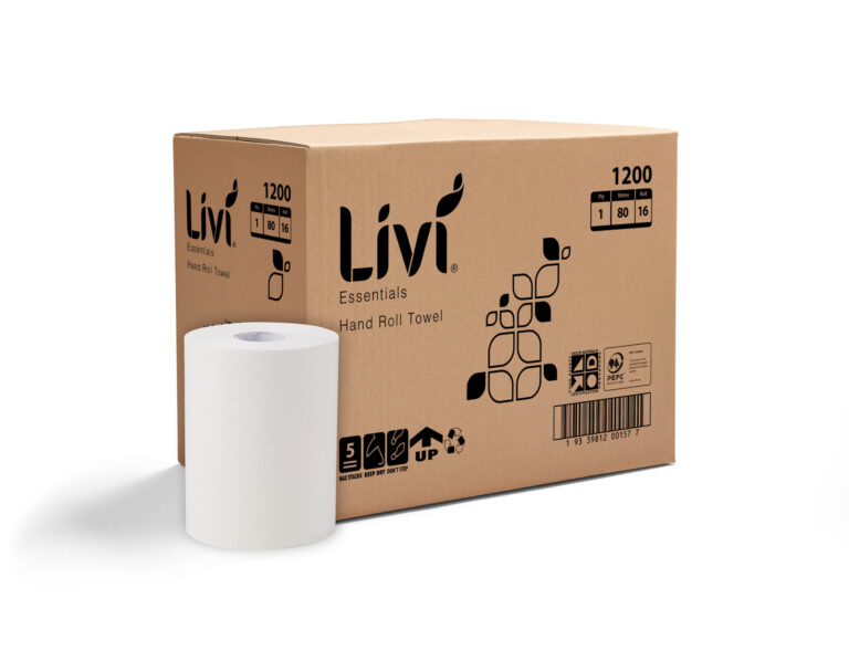 LIVI Essentials 1 Ply 80 metre Paper Roll Towels / 16 units per carton