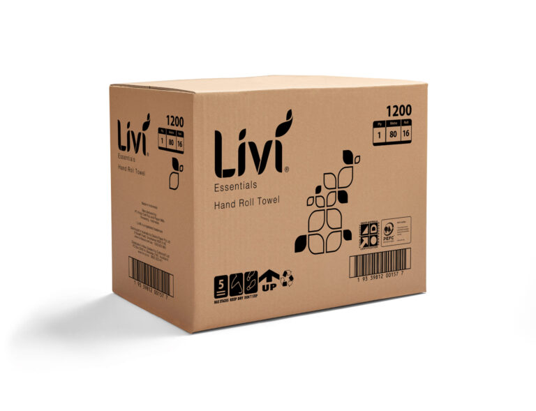 LIVI Essentials 1 Ply 80 metre Paper Roll Towels / 16 units per carton