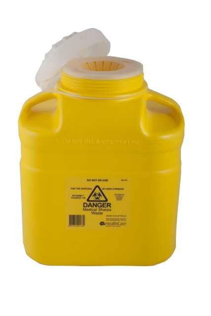 FitTank Sharps Medical Containers Screw Lid or Snap Top
