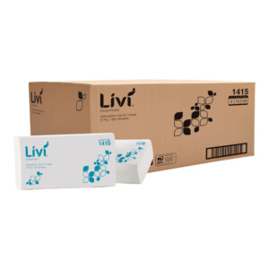 LIVI Essentials 2 Ply Ultraslim Towel 150 sheets (24 x 24cm) x 16 units