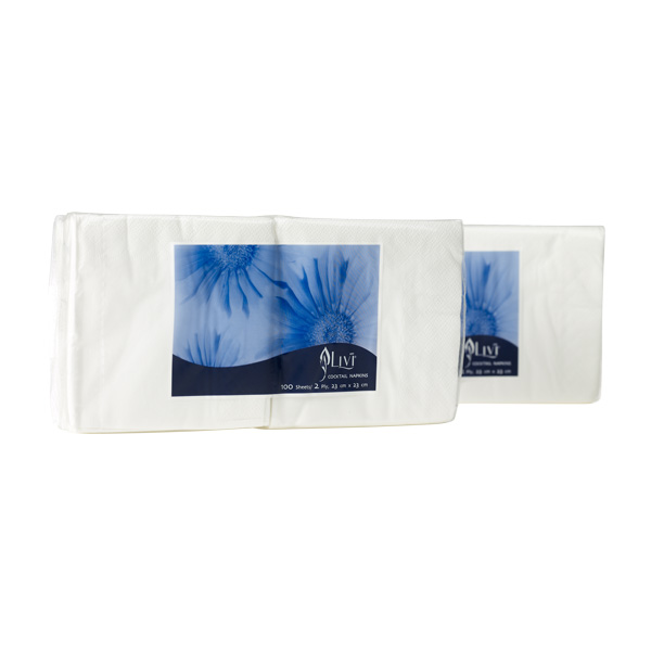 Livi Premium Cocktail Napkin 2ply 100 Sheets x 30 packs per carton Livi Premium Cocktail Napkin 2ply 100 Sheets x 30 packs per carton