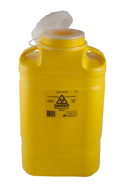 FitTank Sharps Medical Containers Screw Lid or Snap Top