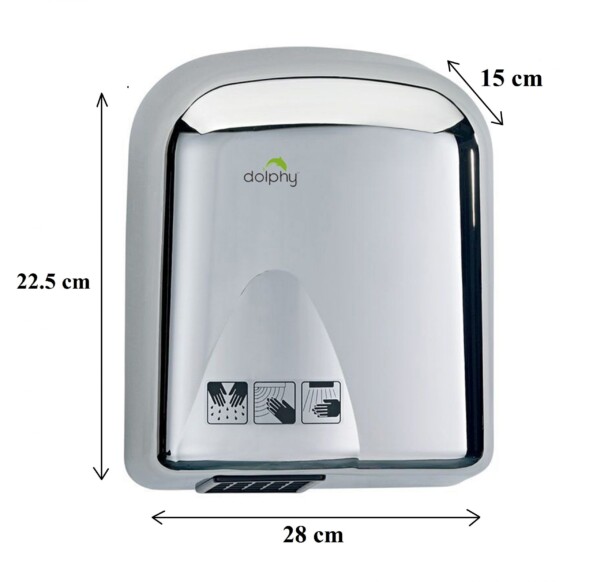 Dolphy Stainless Steel Two Waves Automatic Hand Dryer 1650W