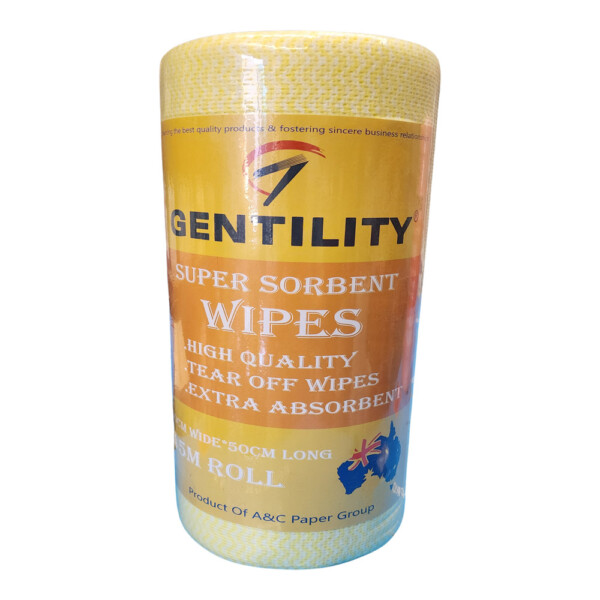 Gentility Super Sorbent Cloth Wipes 45 metre roll