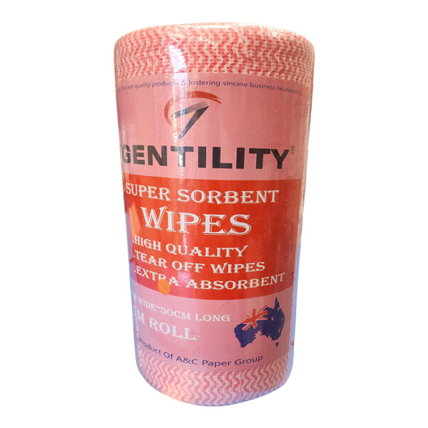 Gentility Super Sorbent Cloth Wipes 45 metre roll