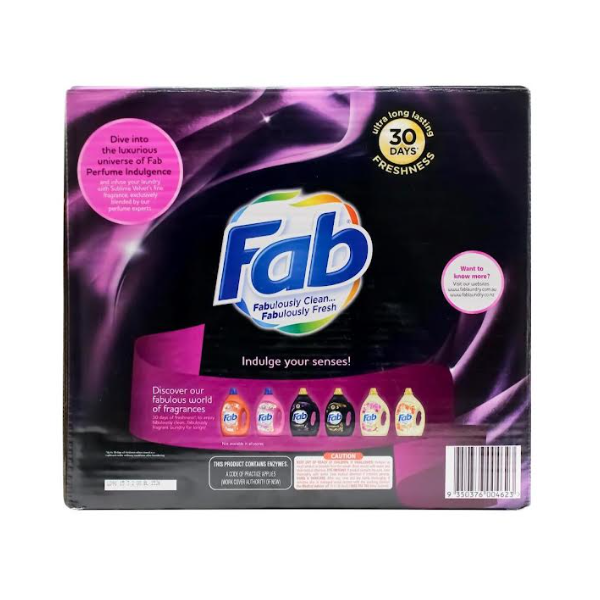 Fab Front and Top Loader Perfume Indulgence Sublime Velvet Laundry Powder 15 kg Jumbo