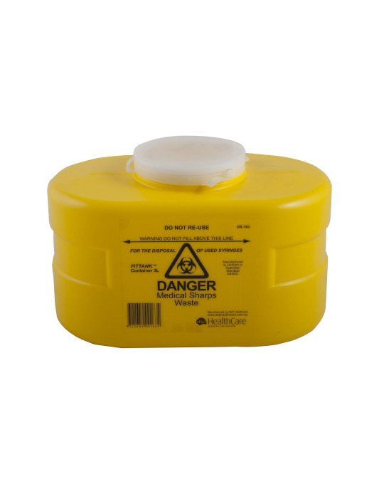 FitTank Sharps Medical Containers Screw Lid or Snap Top
