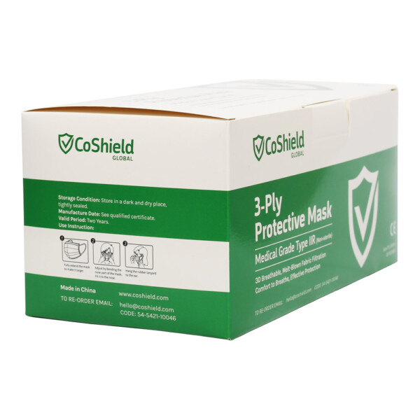 Co-Shield 3ply Disposable Face Masks x 50 per carton