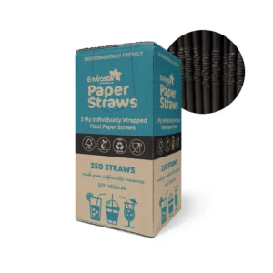 Envirostar 3 Ply Flexi Paper Straw Indiv. Wrapped Black x 2000 Envirostar 3 Ply Flexi Paper Straw Indiv. Wrapped Black x 2000
