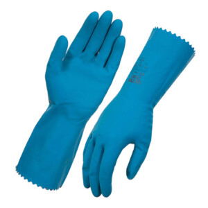 Ultra Touch Blue Silverlined Rubber Dishwashing Gloves 12 pack