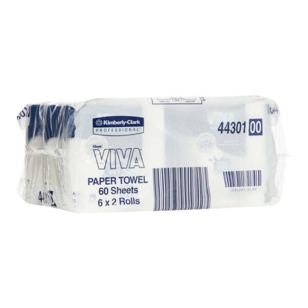 Kleenex VIVA Multi Use Cleaning Towel Twin Pack, White, 60sheets/roll, 6 twin pk per case