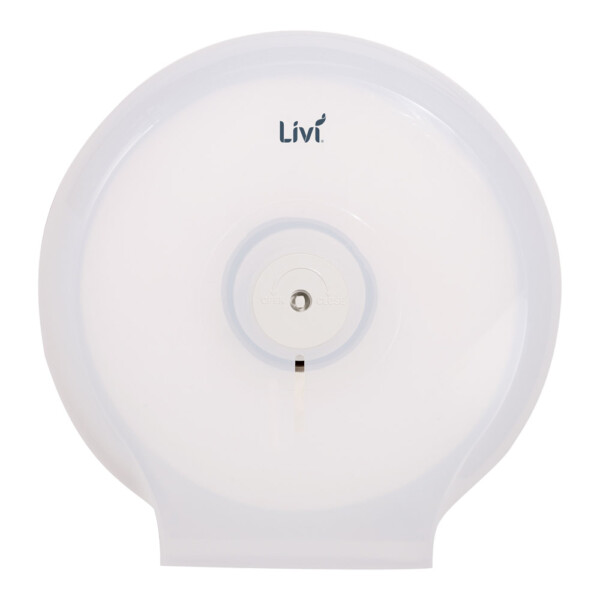 Livi Single Jumbo Toilet Roll Dispenser - Pearl White
