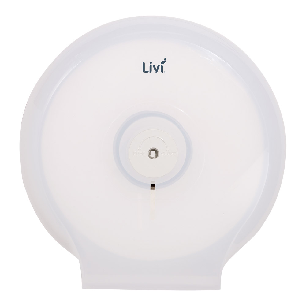 Livi Single Jumbo Toilet Roll Dispenser - Pearl White