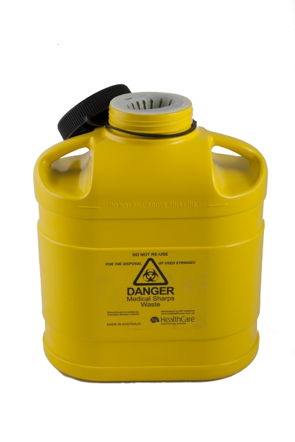 FitTank Sharps Medical Containers Screw Lid or Snap Top
