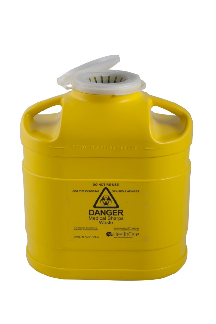 FitTank Sharps Medical Containers Screw Lid or Snap Top