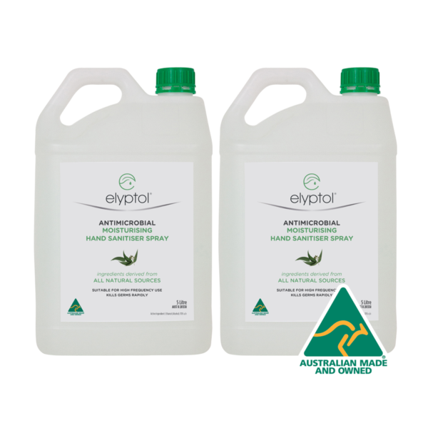 Elyptol Antimicrobial Hand Sanitiser Spray (2 x 5 Litre) 10 Litre Elyptol Antimicrobial Hand Sanitiser Spray (2 x 5 Litre) 10 Litre