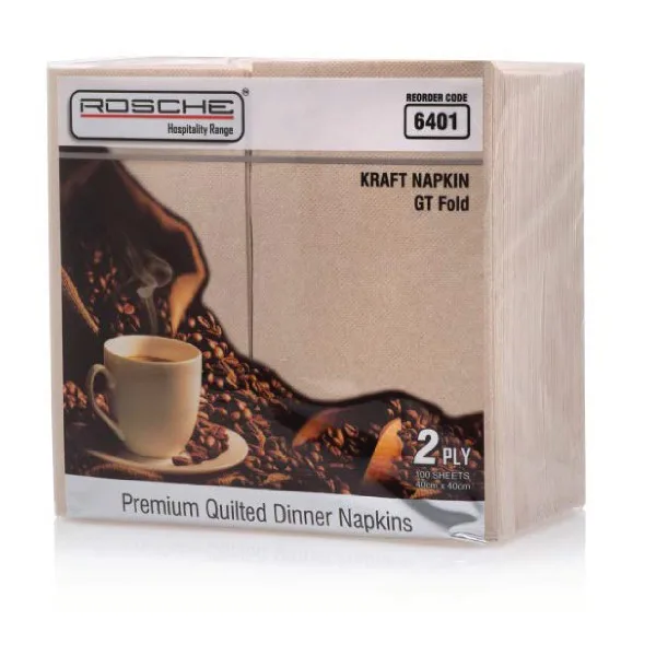 Rosche Premium Quilted Kraft Dinner Napkins GT Fold x 1000 Rosche Premium Quilted Kraft Dinner Napkins GT Fold x 1000