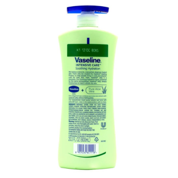 Vaseline Intensive Care 600ml Body Lotion Soothing Hydration Vaseline Intensive Care 600ml Body Lotion Soothing Hydration
