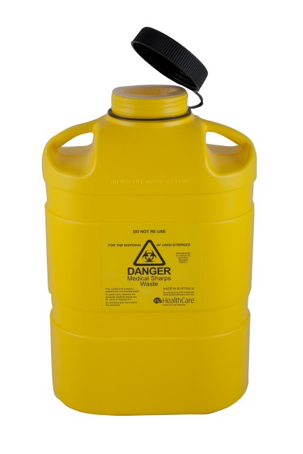 FitTank Sharps Medical Containers Screw Lid or Snap Top