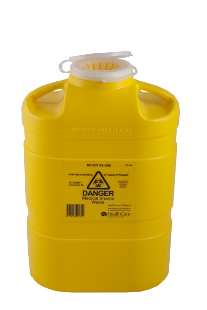 FitTank Sharps Medical Containers Screw Lid or Snap Top