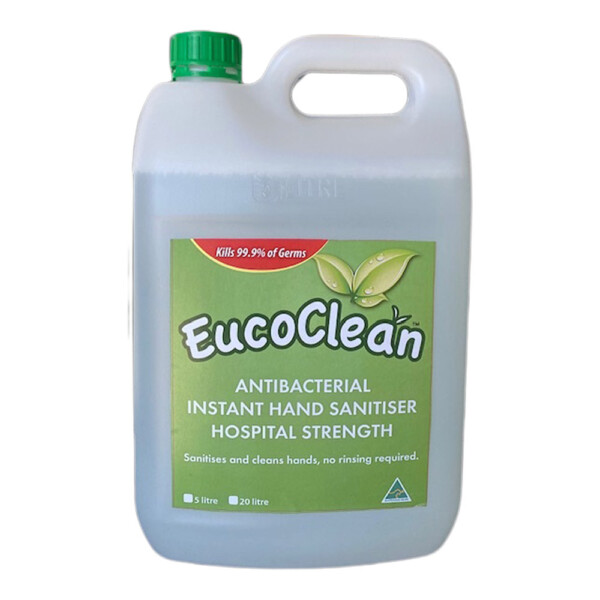Eucoclean ‘Organic’ Anti-Bacterial Hand Sanitiser 5 Litre – Alcohol Free
