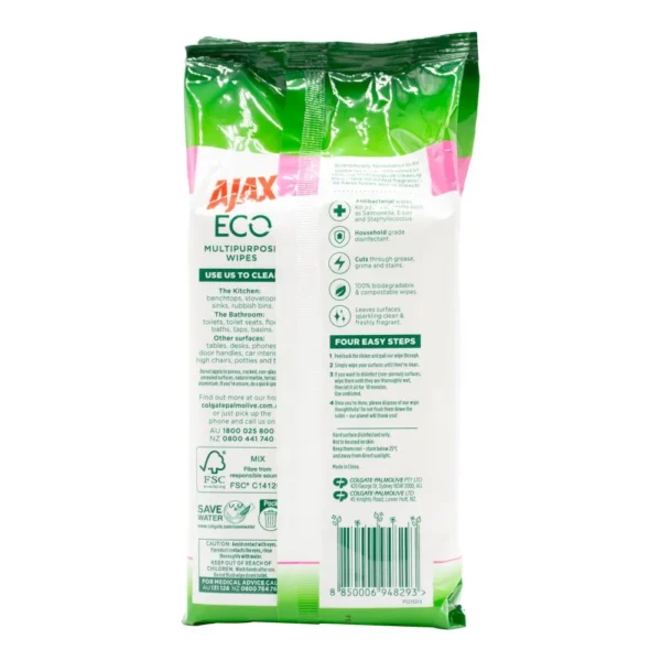 Ajax Eco Multi-Purpose Disinfectant Wipes 110 pack Ajax Eco Multi-Purpose Disinfectant Wipes 110 pack