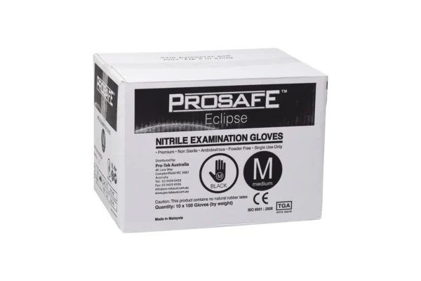 ProSafe Eclipse Black Nitrile Gloves 10 x 100 (1000 per carton) ProSafe Eclipse Black Nitrile Gloves 10 x 100 (1000 per carton)