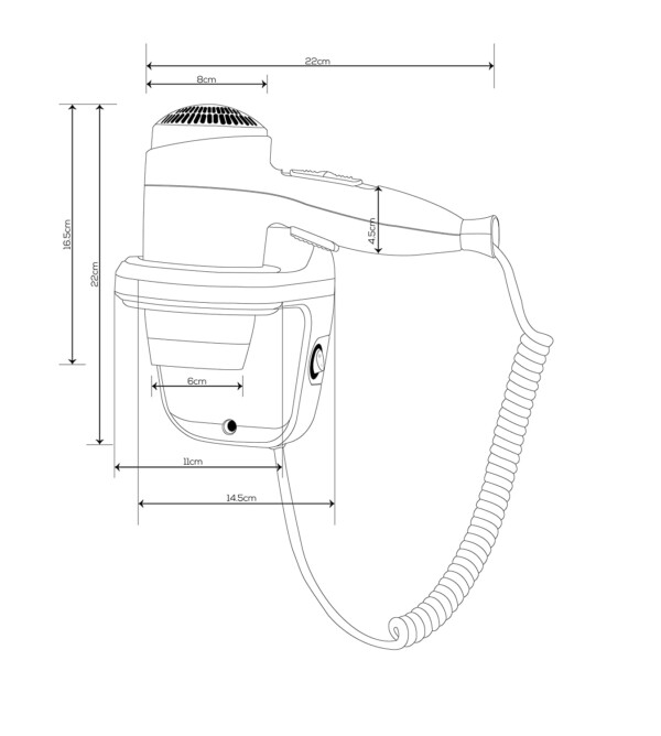 Dolphy Professional Wall Mounted Hair Dryer 1600w (Hot/Cold) Dolphy Professional Wall Mounted Hair Dryer 1600w (Hot/Cold)
