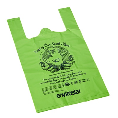 Envirostar Food Grade Compostable Singlet Shopping Bags ~ GMO Free