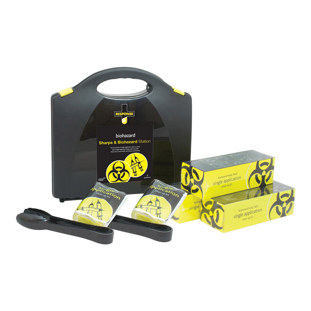 Fast Aid Sharps and Biohazard Station - Plastic Portable Kit