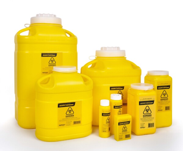 Sharps Hazard Containers (Australian Made) in Plastic or Metal