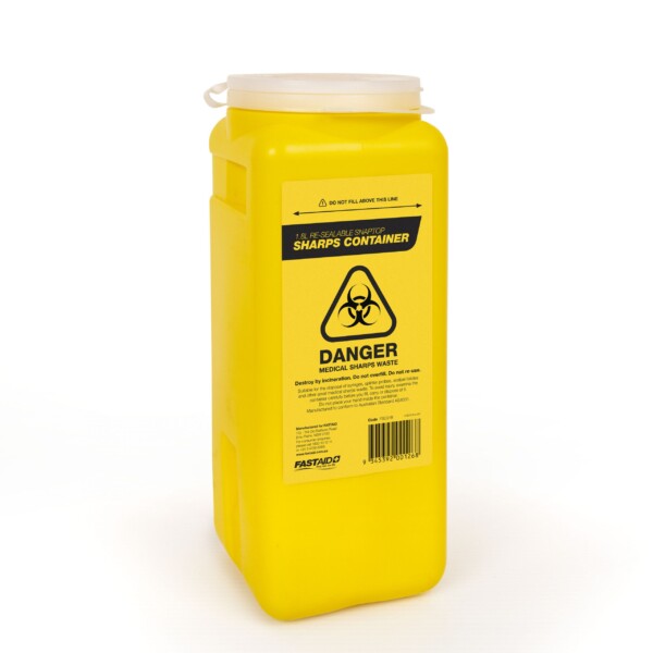 Sharps Hazard Containers (Australian Made) in Plastic or Metal