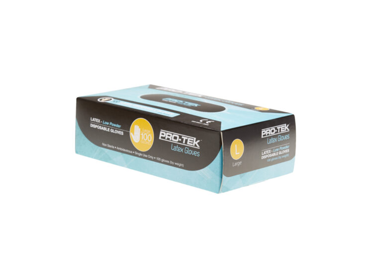 Protek Latex Natural Gloves - Lightly Powdered or Powder Free (10 boxes x 100)