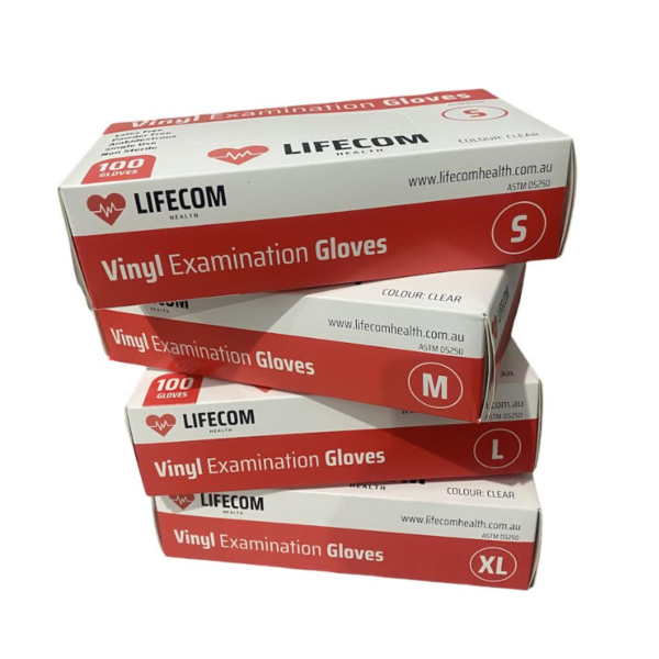 LifeCom Vinyl Examination Gloves Powder Free x 1000