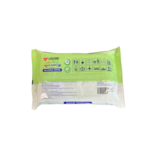 Lifecom Health Multi-Purpose Alcohol Wipes 50 pack Lifecom Health Multi-Purpose Alcohol Wipes 50 pack