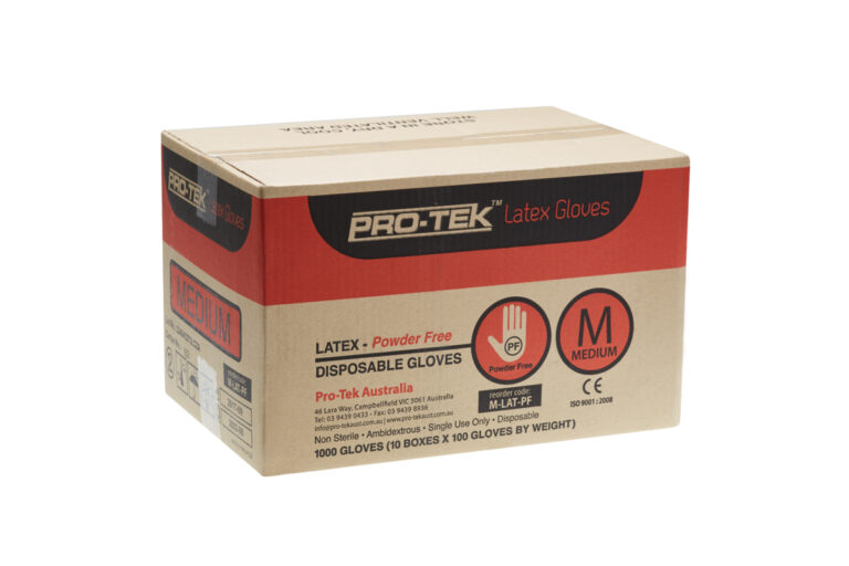 Protek Latex Natural Gloves - Lightly Powdered or Powder Free (10 boxes x 100)