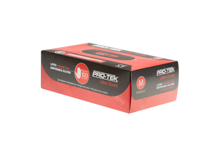 Protek Latex Natural Gloves - Lightly Powdered or Powder Free (10 boxes x 100)