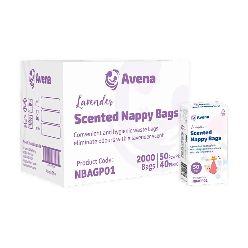 Avena Lavender Scented Nappy Bags x 50 Pack