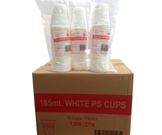 Tailored Packaging Plastic White Cups 185mL (1000 cups per carton) Tailored Packaging Plastic White Cups 185mL (1000 cups per carton)