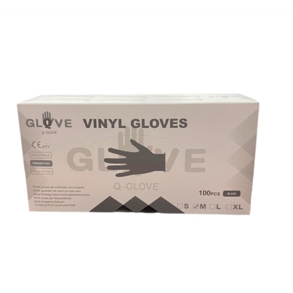 Q Glove Black Disposable Powder Free Gloves x 1,000 Q Glove Black Disposable Powder Free Gloves x 1