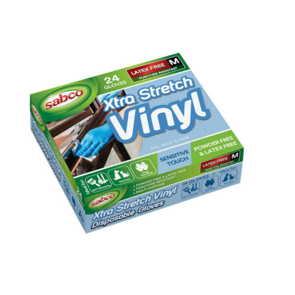Sabco Xtra-Stretch Hi-Flex Vinyl Gloves 24 pack Sabco Xtra-Stretch Hi-Flex Vinyl Gloves 24 pack