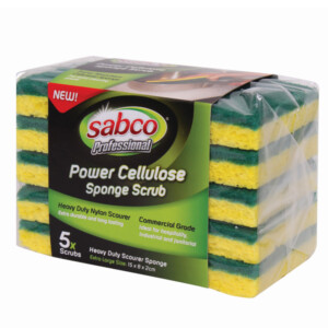 Sabco Professional Power Cellulose Scrub Sponges 5pk