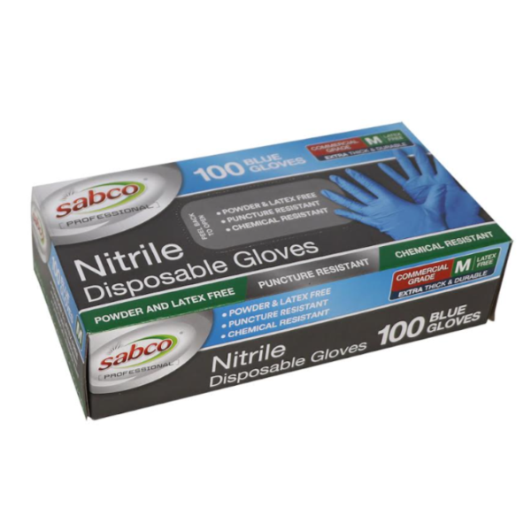Sabco Blue Nitrile Gloves x 1000 gloves per carton