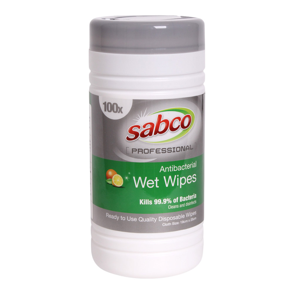 Sabco Anti-Bacterial Wet Wipes tub ~ 100 pack Sabco Anti-Bacterial Wet Wipes tub ~ 100 pack
